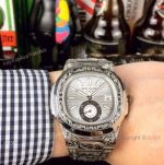 Copy Patek Philippe Nautilus Stainless Steel Tattoo Watch Silver Dial